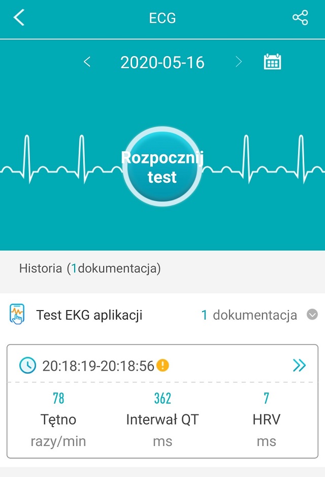 Opaska Monitor EKG test